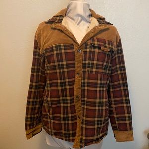 Vintage flannel and corduroy fleece lined jacket